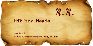 Mázor Magda névjegykártya